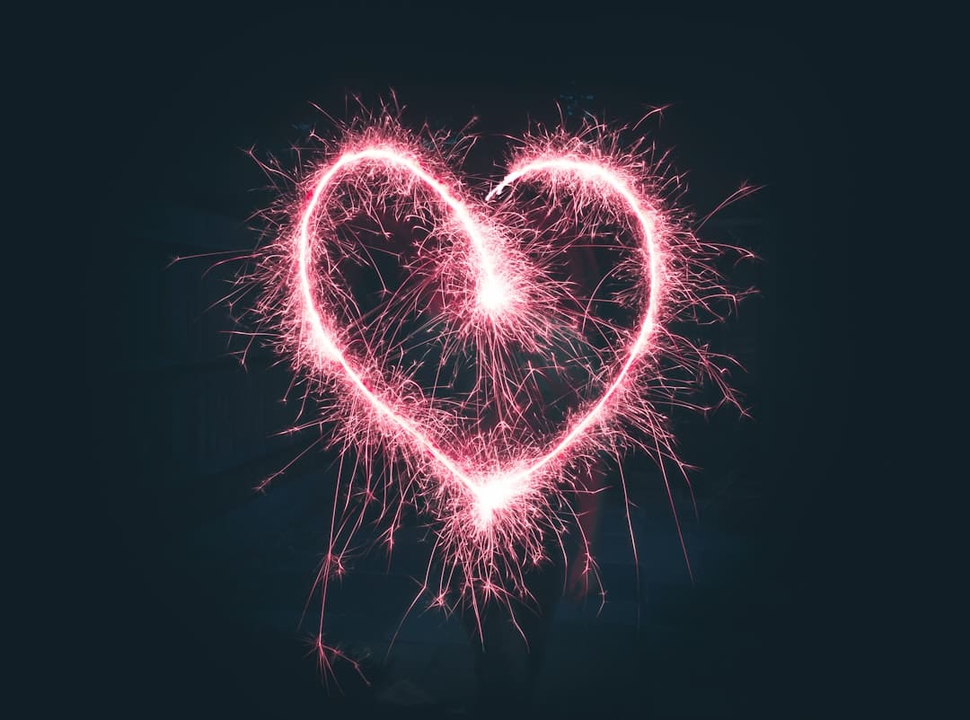 Heart Shaped Pink Sparklers Photography