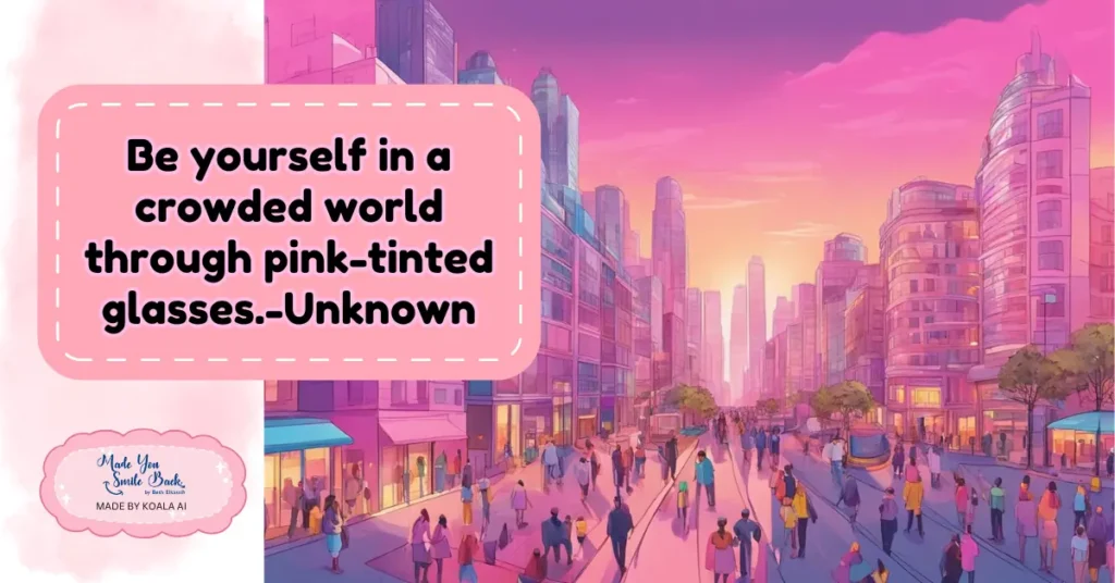 Top 25 Pink Girly Quotes &Raquo; Be Yourself In A Crowded World Through Pink Tinted Glasses Unknown 1024X536 1