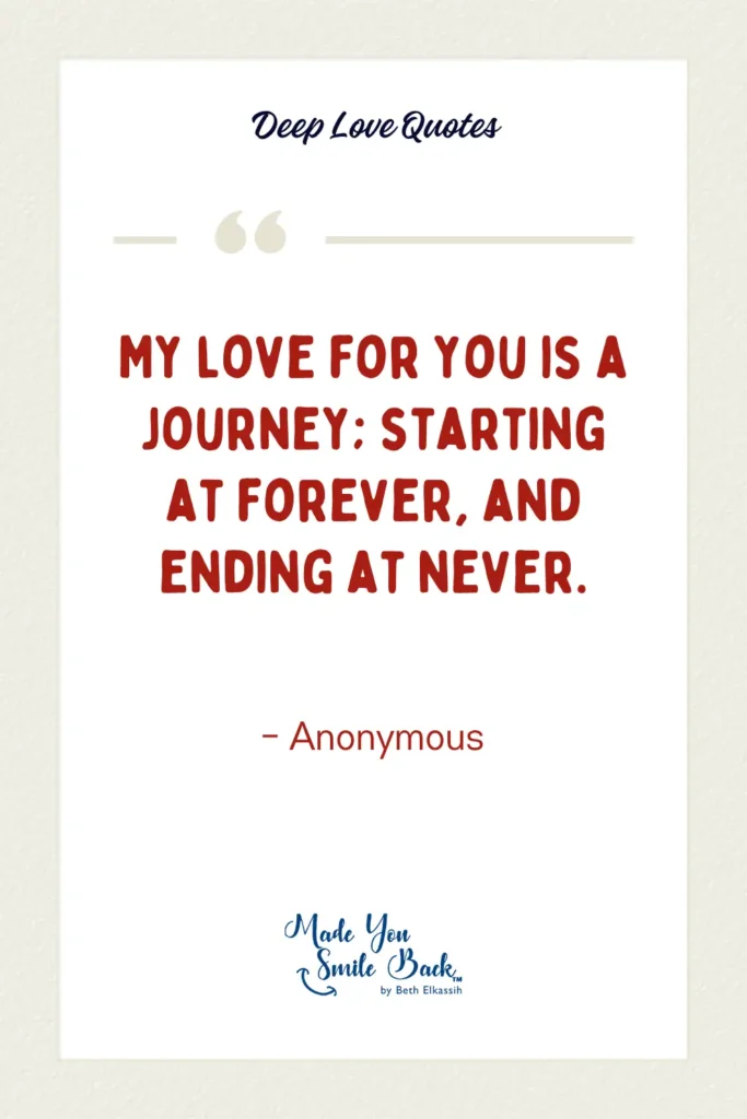 30 Short Deep Love Quotes &Raquo; My Love For You Is A Journey Starting At Forever And Ending At Never 683X1024 1