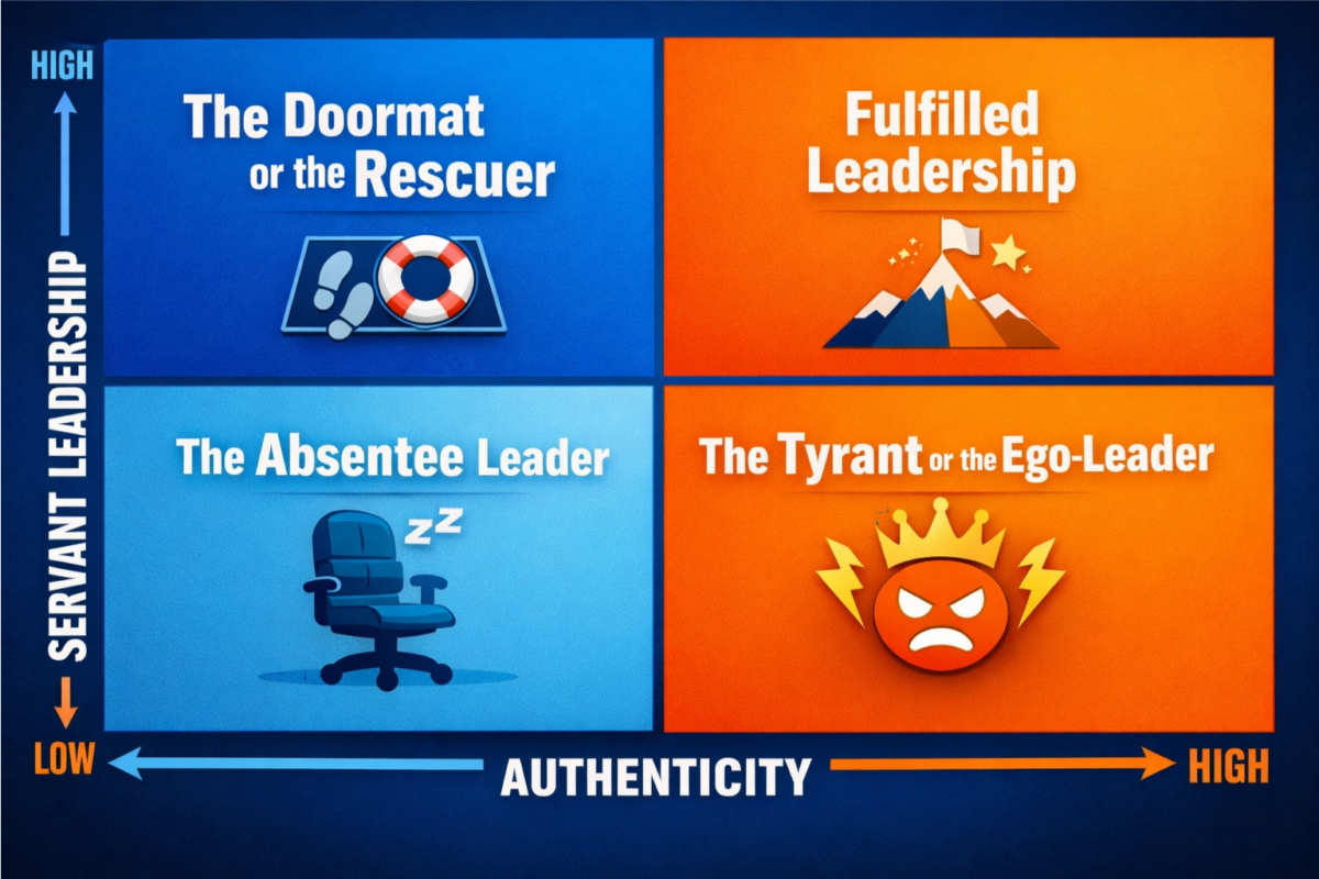 The Four Part Matrix Of Servant And Authentic Leadership.