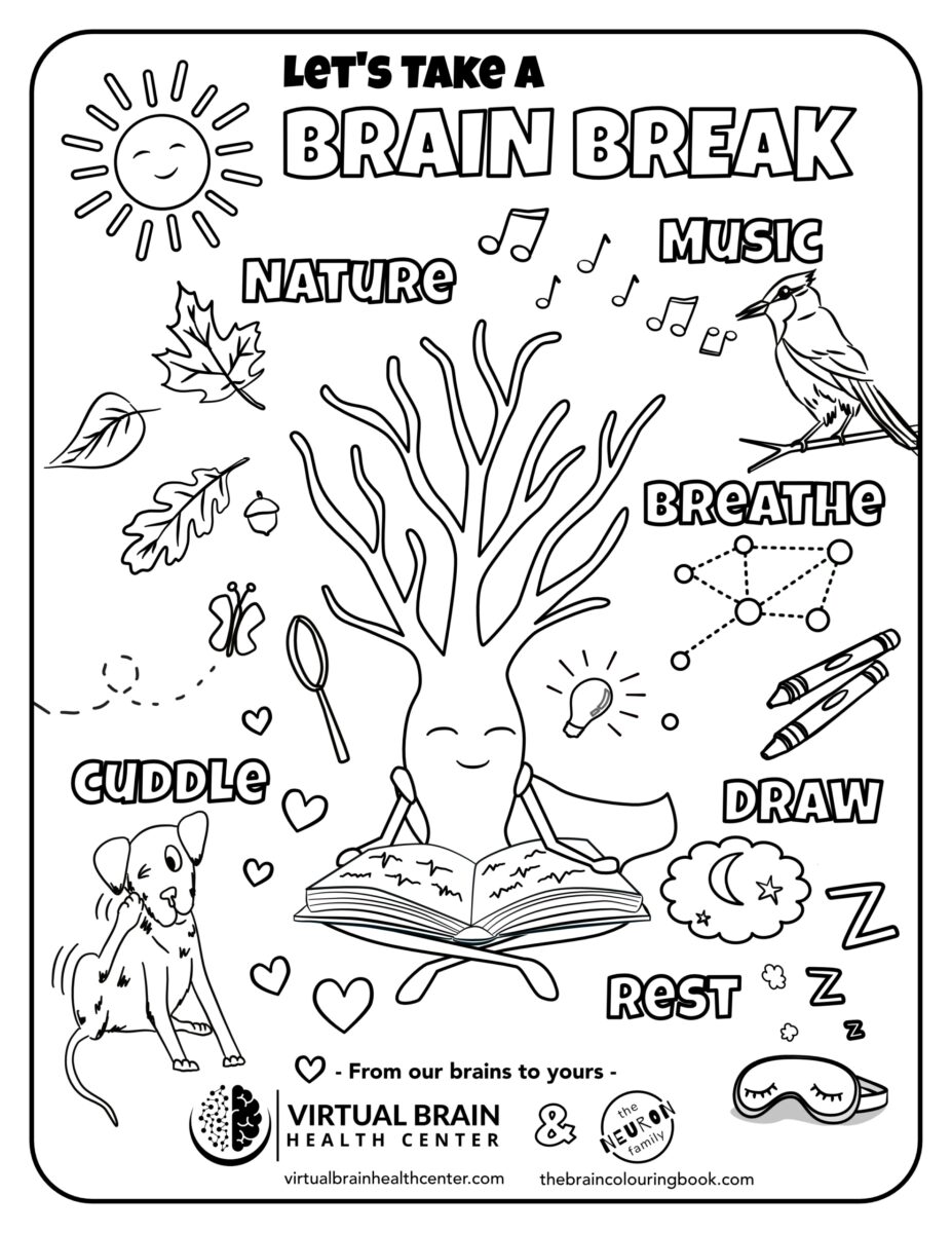 Let’s Take A Brain Break &Raquo; Brain Break Coloring Page With The Neuron Family Scaled 2 Scaled