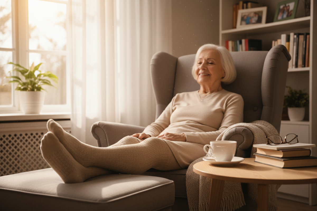 Compression Socks For Seniors: How To Choose The Right Pair &Raquo; A Senior Wearing Compression Socks 1 Scaled