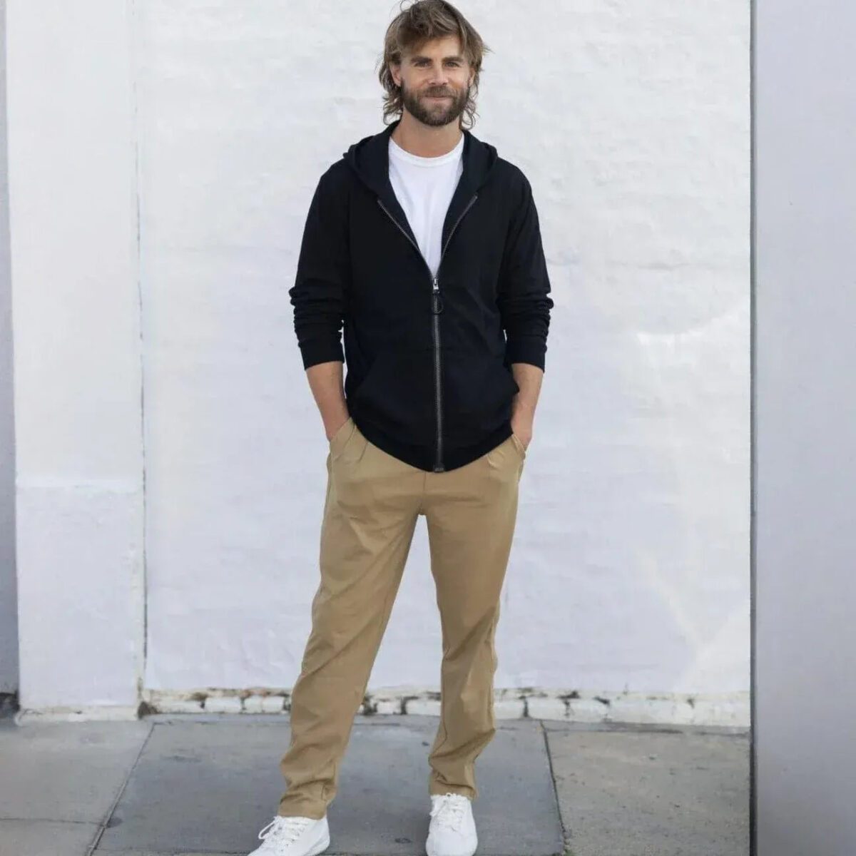 Joe & Bella / Everyday Side-Zip Pants For Men #Dark Khaki